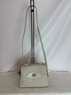 Marc Cross Chevron Crossbody Bag with Gold Turn-Lock